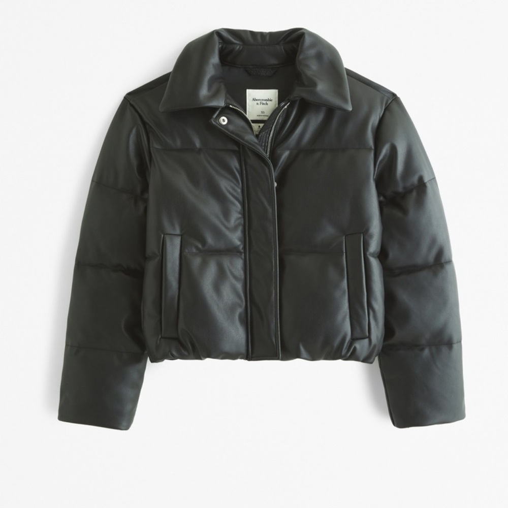 AF Vegan leather ultra puffer coat